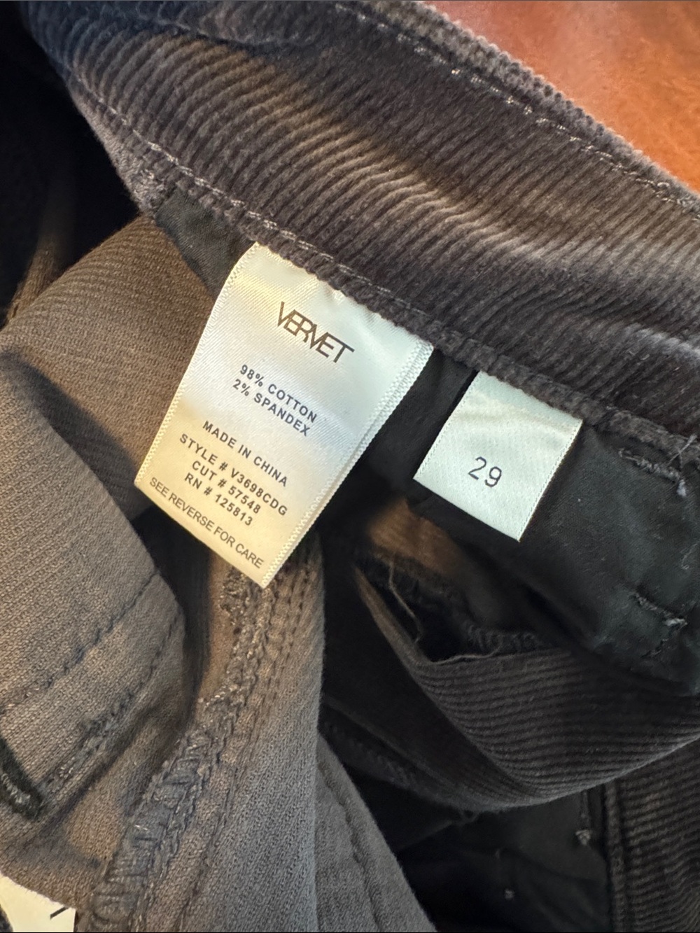 Vervet Kate NWT Brown Barrel Leg Corduroy Jean Pants - Picture 5 of 5
